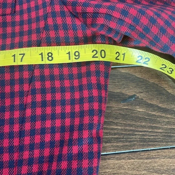 Pendleton Plaid Wool Blazer Vintage 80s 100% Wool Red & Navy Women’s size 10 - Picture 8 of 12